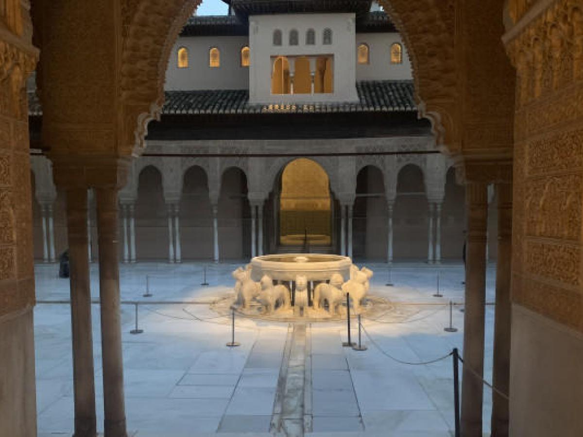 a building with snow on the ground