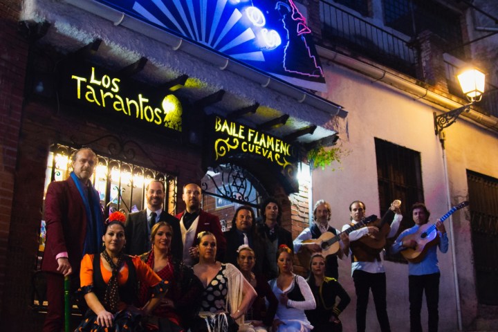 Montserrat Caballe et al. standing in front of a building