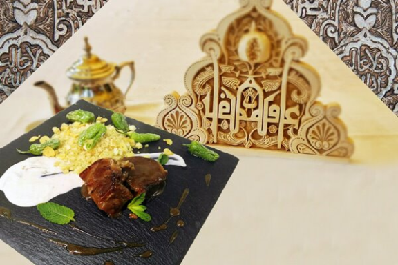 a plate of food on a table